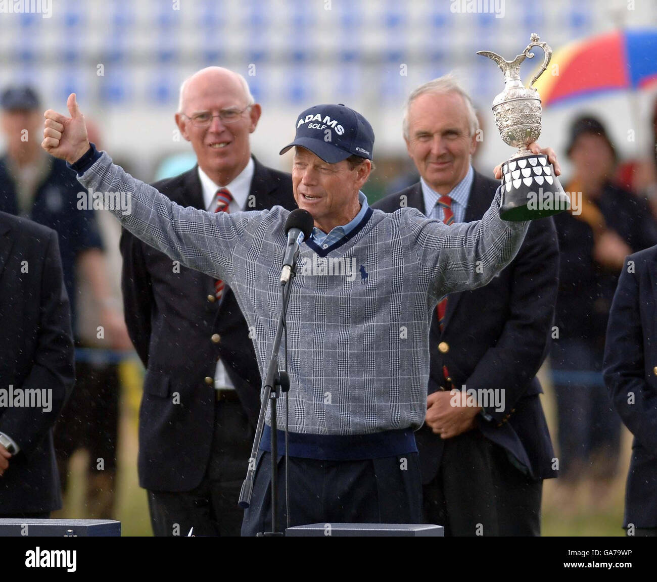 After winning the british open championship at muirfield hires stock