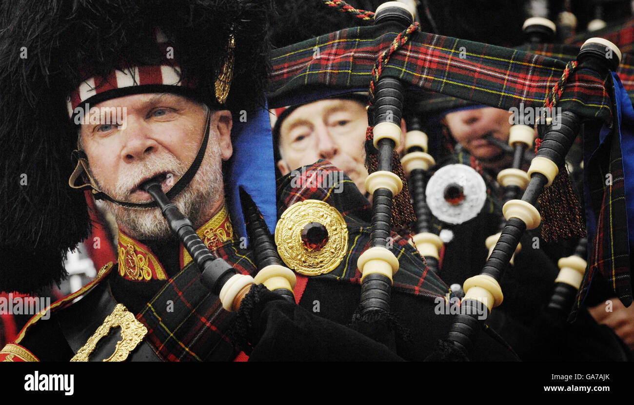 Members of the Massed Pipes and Drums take part in Edinburgh's Military