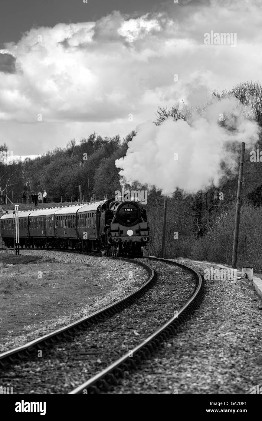 Black and White of Railway Journey Stock Photo