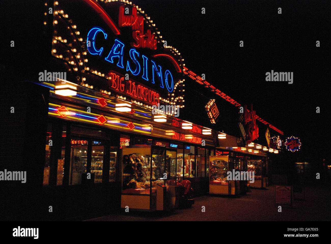 The Lucky Strike amusement arcade at Skegness, Lincolnshire Stock Photo