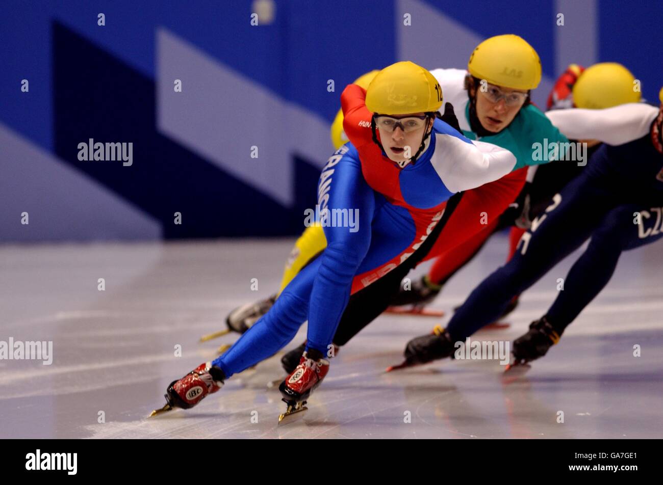 Winter Olympics - Salt Lake City 2002 - Short Track Speed Skating - Women's  1500m. France's Stephanie Bouvier leads her heat Stock Photo - Alamy