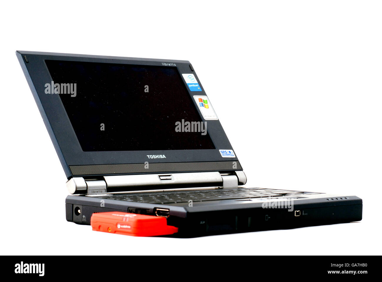 Technology Stock. Toshiba Libretto laptop computer Stock Photo