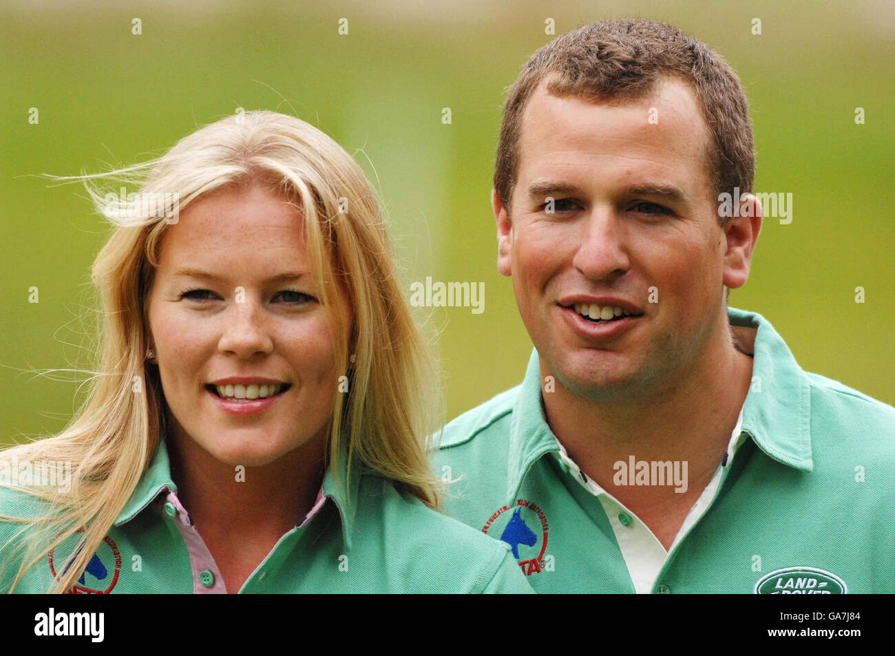 Peter Phillips with fiancee Autumn Kelly on the cross country course at the Festival of British Eventing at Gatcombe Park, Gloucestershire. Stock Photo