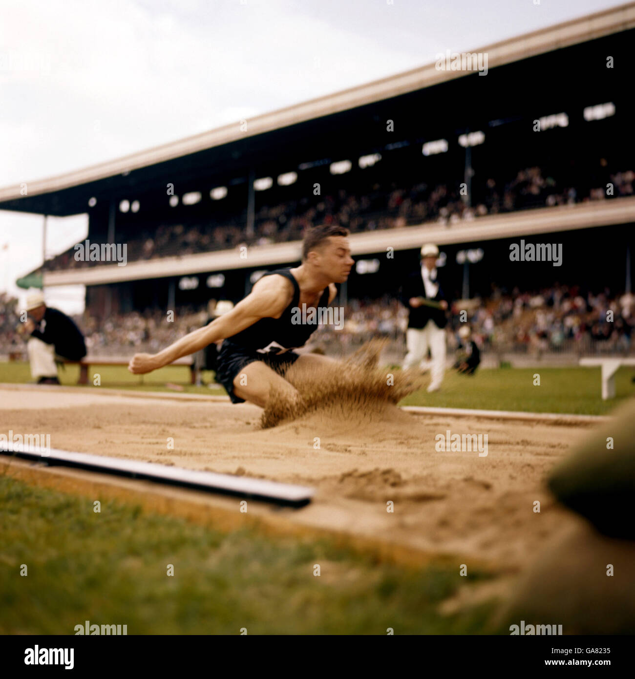 Athletics - 6th British Empire and Commonwealth Games - Cardiff - Men's Long Jump Stock Photo