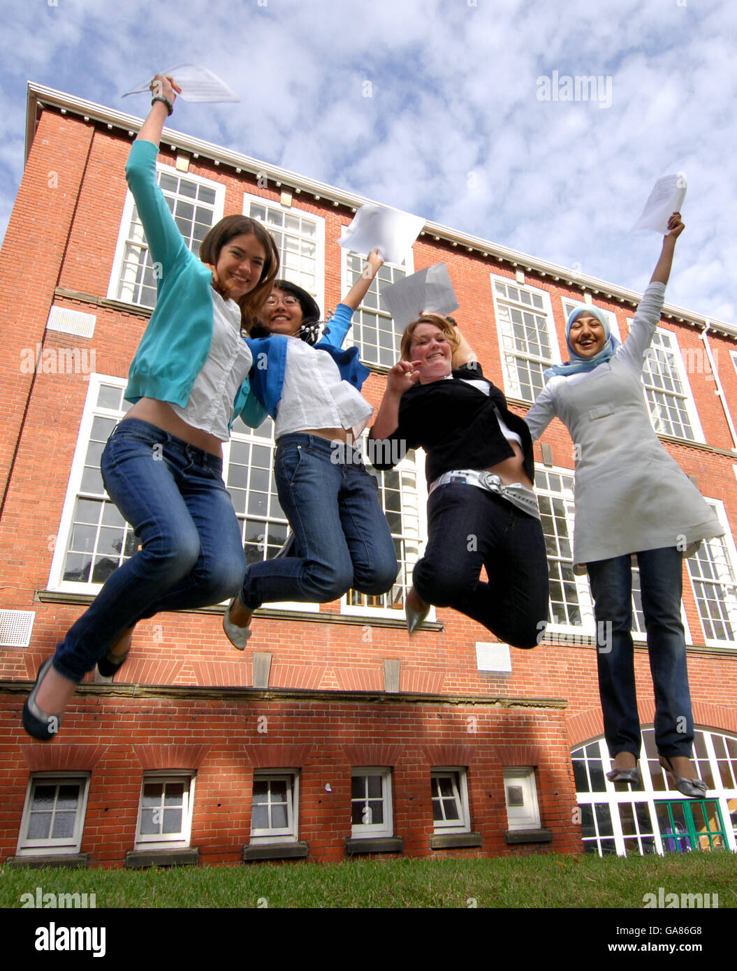 Education - A-level Results Announced - 2007 Stock Photo