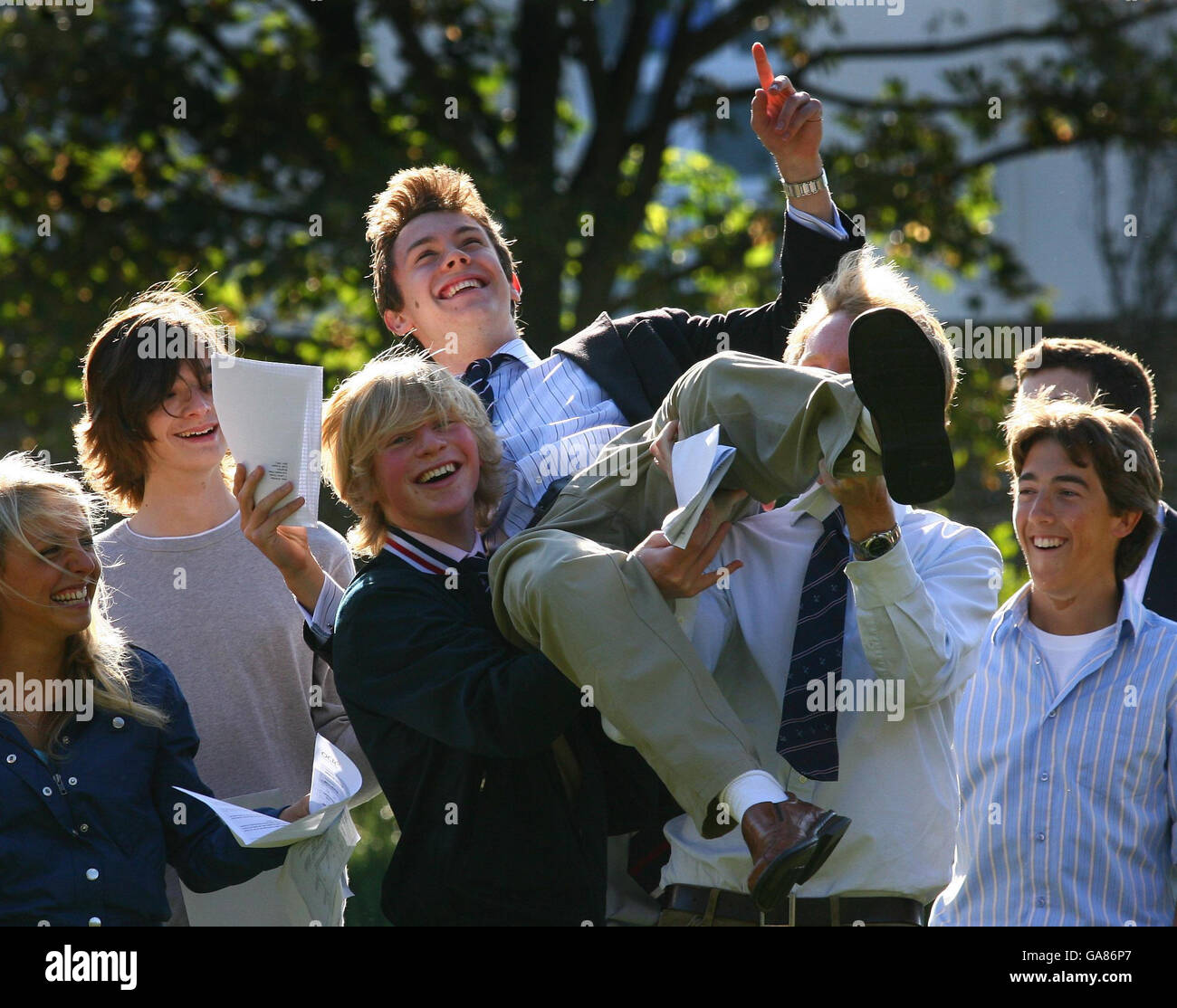 Alevel results announced Stock Photo Alamy