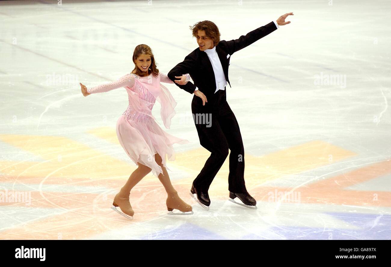 USA's Naomi Lang and partner Peter Tchernyshev in action during their compulsory dance routine Stock Photo