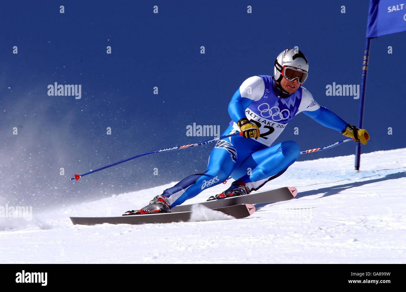 Winter Olympics - Salt Lake City 2002 - Alpine Skiing - Men's Super G.  Italy's Roland Fischnaller Stock Photo - Alamy
