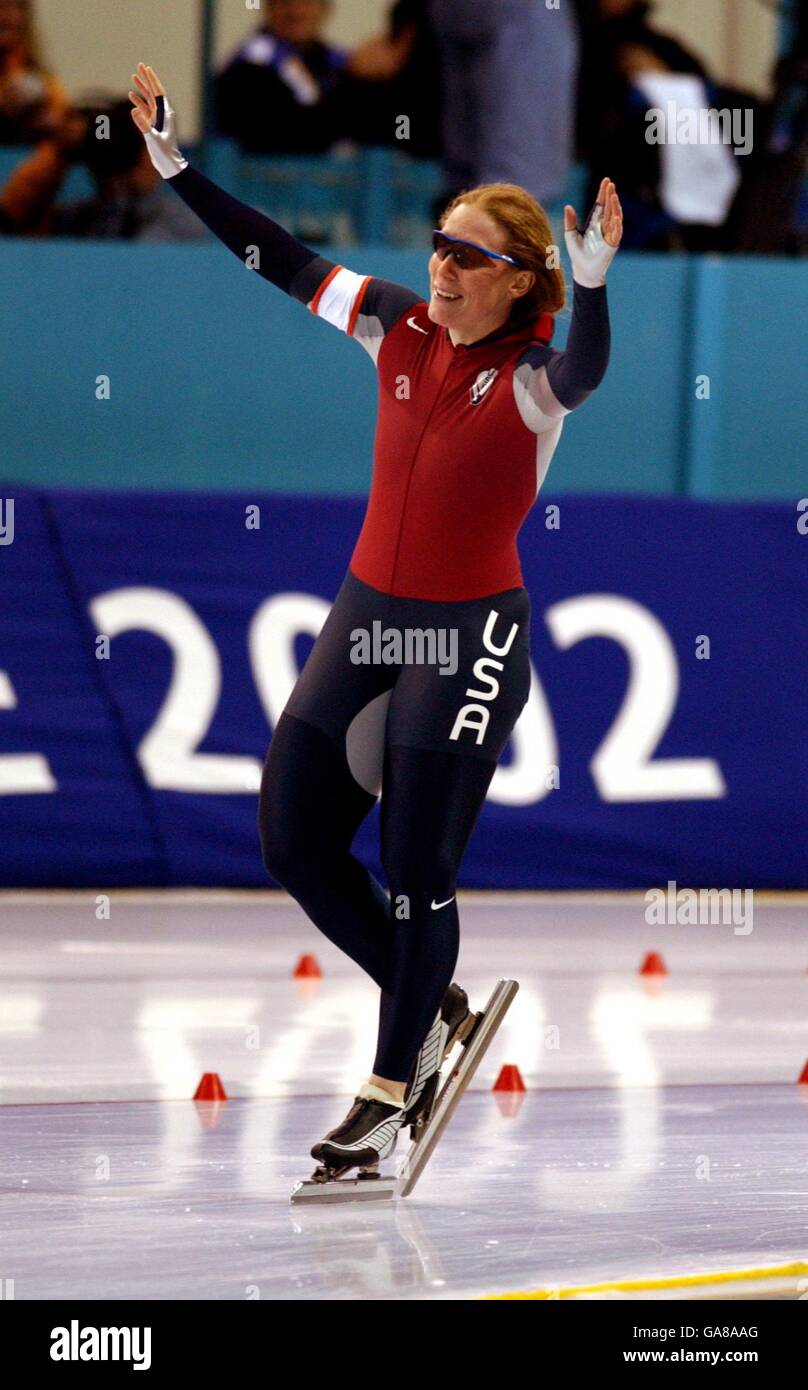 USA's Chris Witty celebrates setting a new world record in the 1000m