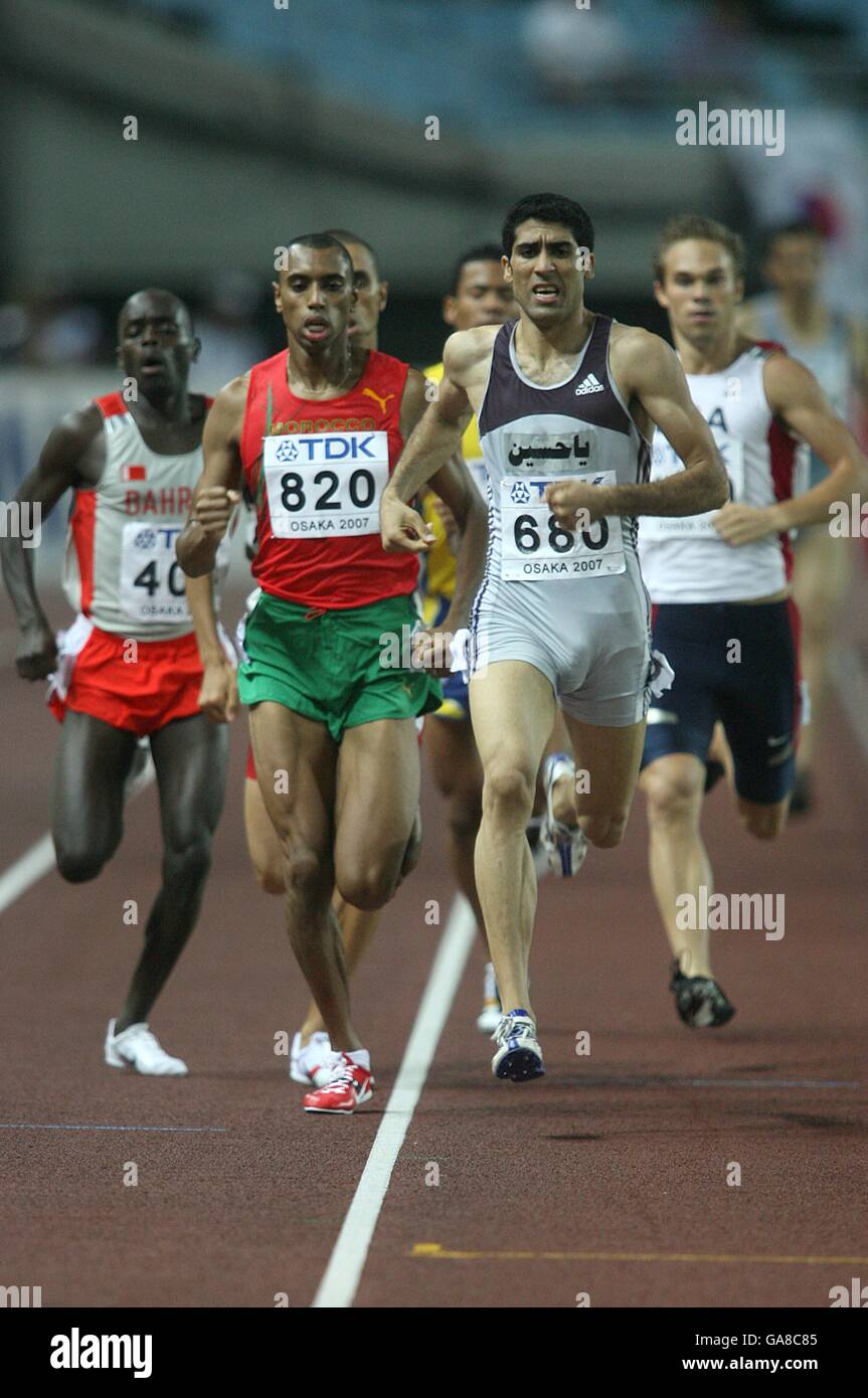 Athletics - IAAF World Athletics Championships - Osaka 2007 - Nagai Stadium. Iran's Sajad Moradi (680) leads the 800 Metres Stock Photo