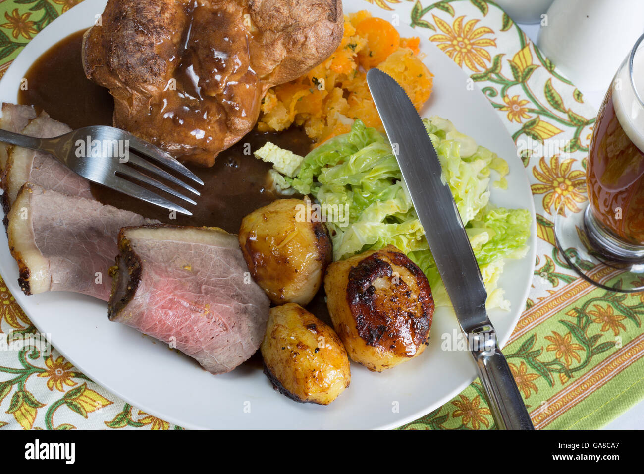 Traditional English Sunday Lunch Stock Photos & Traditional English