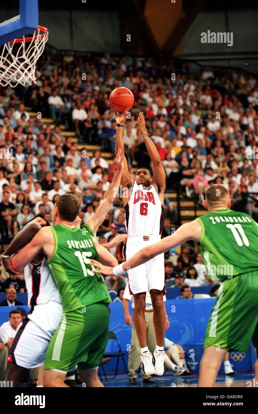 Basketball Sydney 2000 Olympics Group A USA v Lithuania. USA's