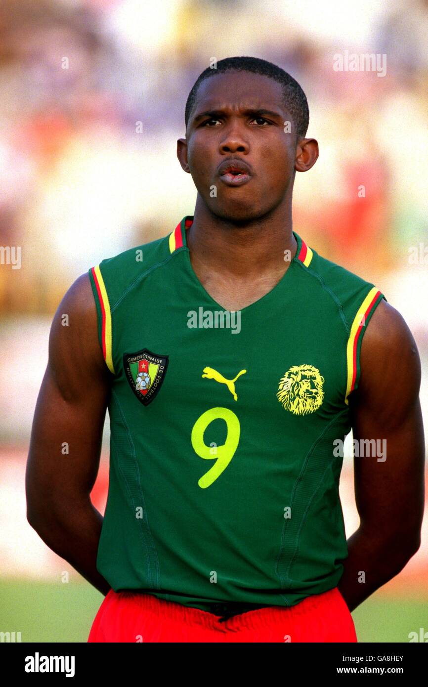 Soccer - African Nations Cup Mali 2002 - Group C - Cameroon v DR Congo. Samuel Eto'o, Cameroon Stock Photo