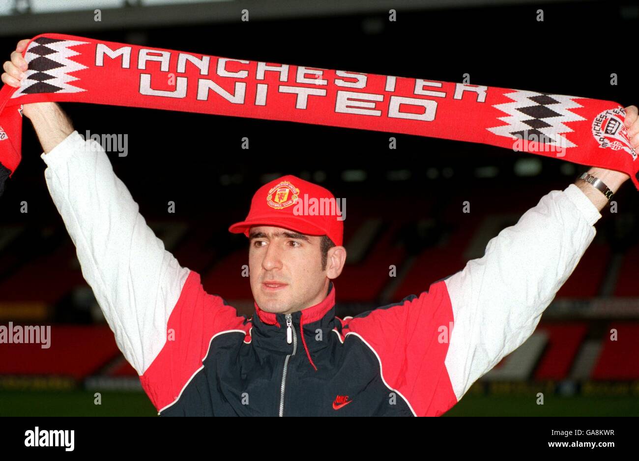 Soccer Manchester United signing. Eric Cantona signs for Manchester