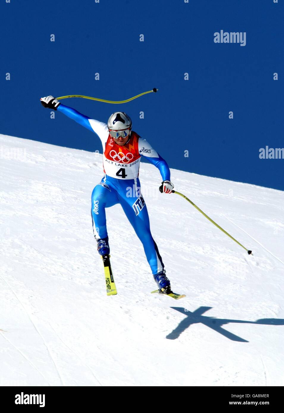 Italys alessandro fattori in action in the mens downhill hires stock