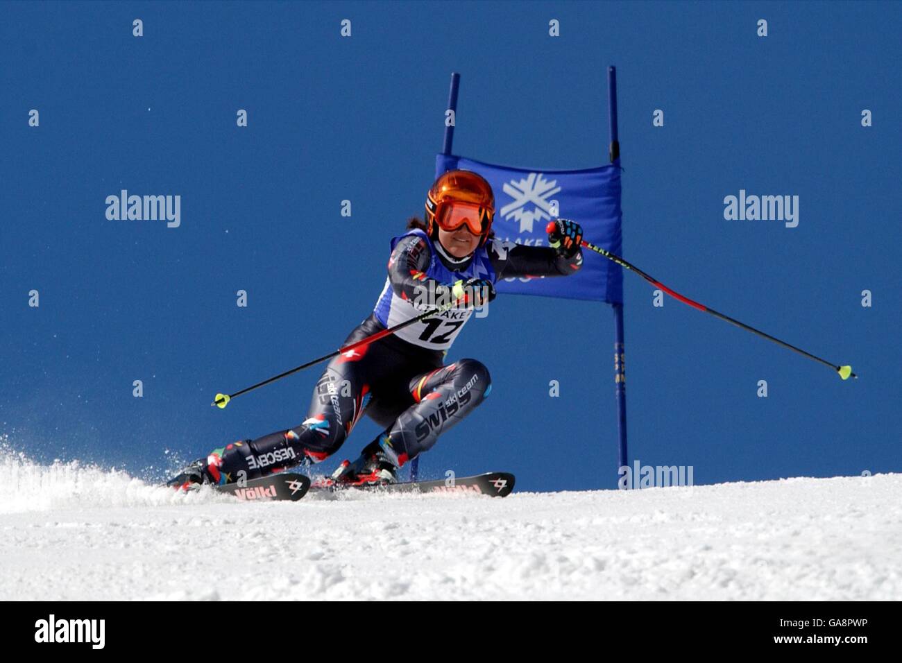 Winter Olympics - Salt Lake City 2002 - Allpine Skiing - Women's Giant Slalom. Switzerland's lilian Kummer Stock Photo