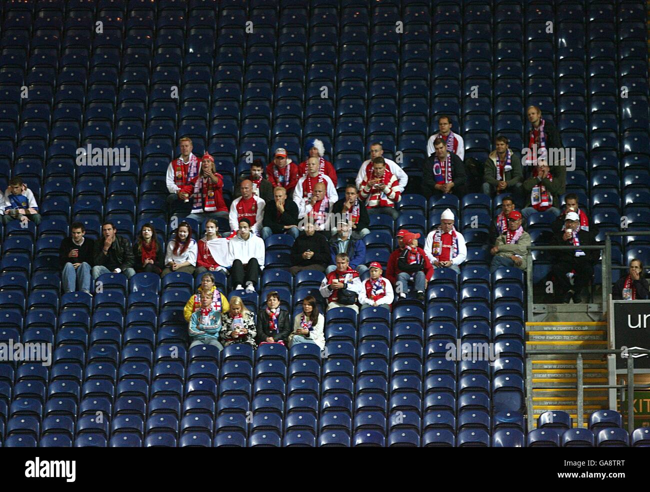 Soccer - UEFA Cup - Scond Qualifying Round - Second Leg - Blackburn Rovers v MyPa - Ewood Park. MyPa fans take their seats at Ewood Park Stock Photo