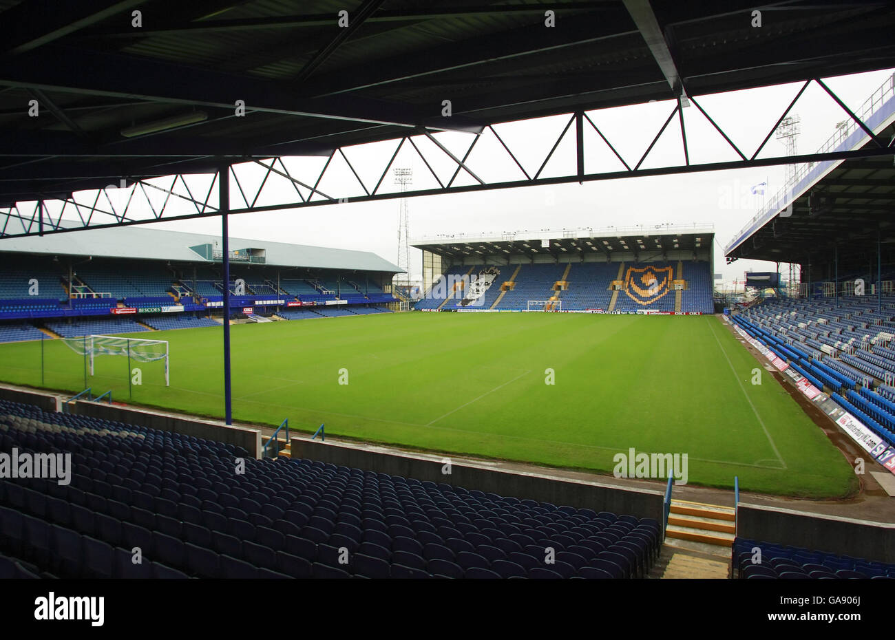 Fratton End A general view of Fratton Park, the home of Barclays Premiership side ...