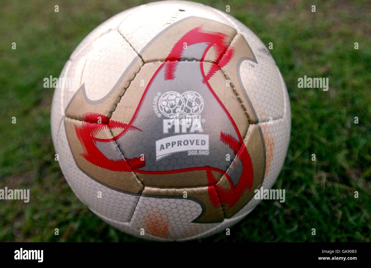 The Fevernova Adidas ball, the official ball for the FIFA World Cup Korea/Japan 2002 Stock Photo