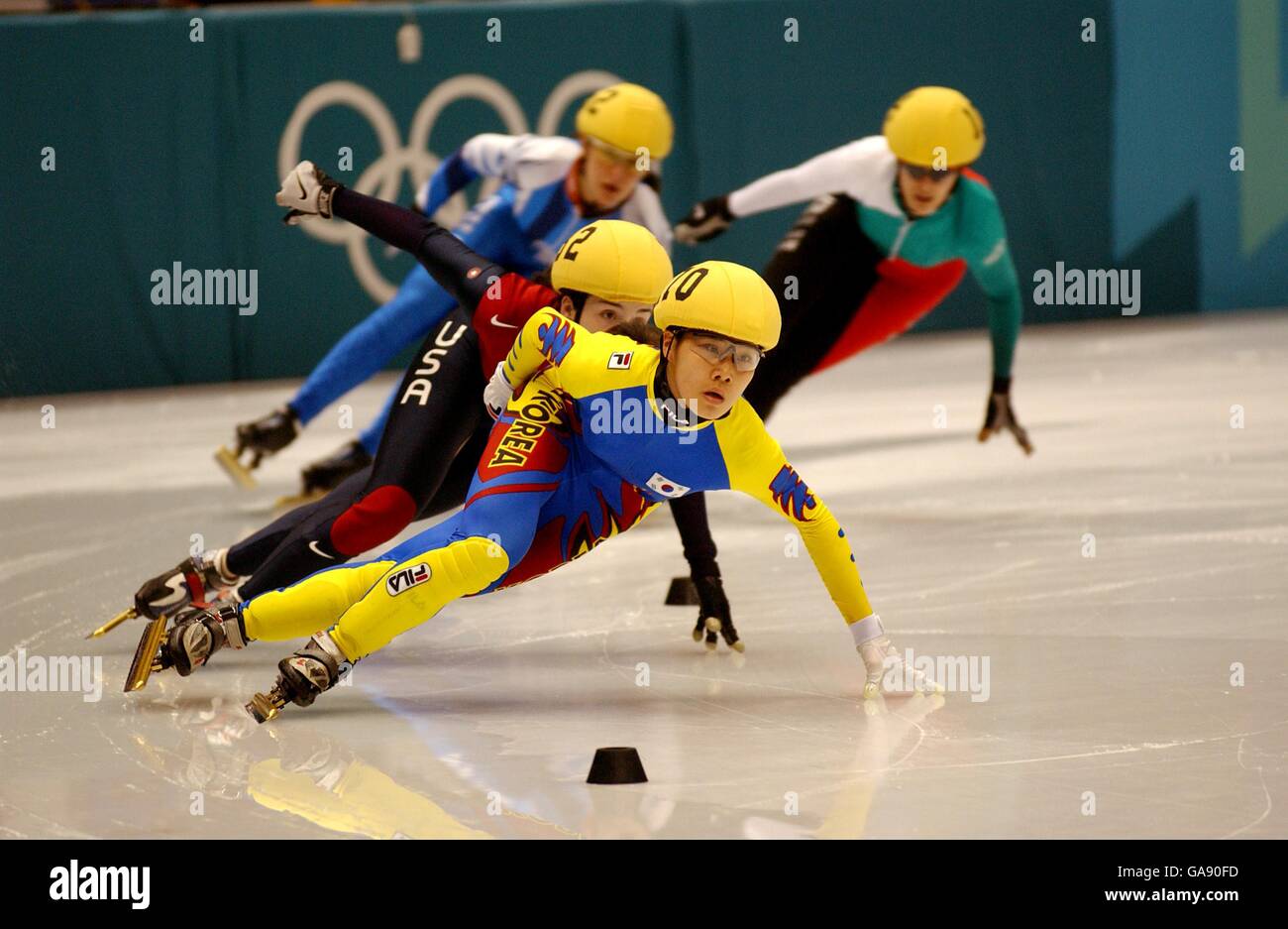Winter Olympics Salt Lake City 2002 Short Track Speedskating Women's 1000m Heats Stock Winter Olympics Salt Lake City 2002 Short Track Speedskating Women's 1000m Heats Stock