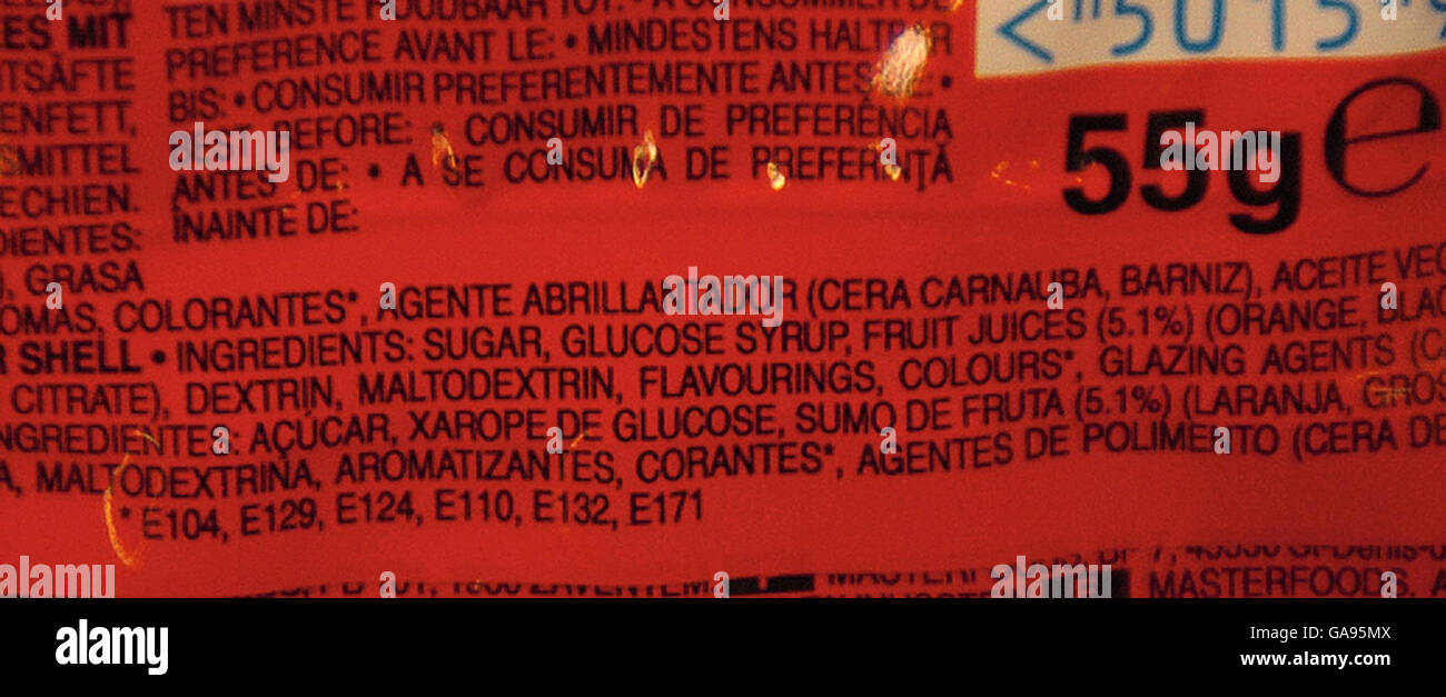 Food Additives Artificial High Resolution Stock Photography and Images Alamy