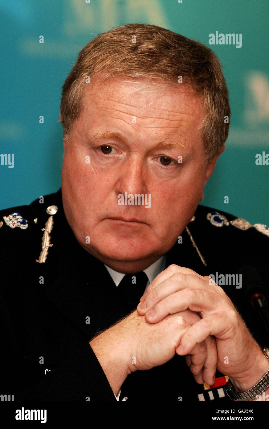 Metropolitan Police Commissioner Sir Ian Blair answers questions at a