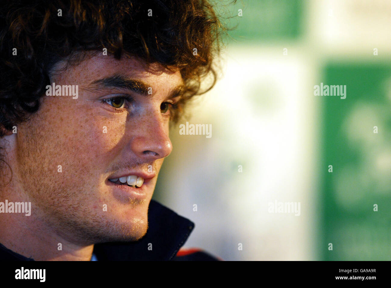 Great Britain's Jamie Murray during a press conference at Wimbledon, London. Stock Photo