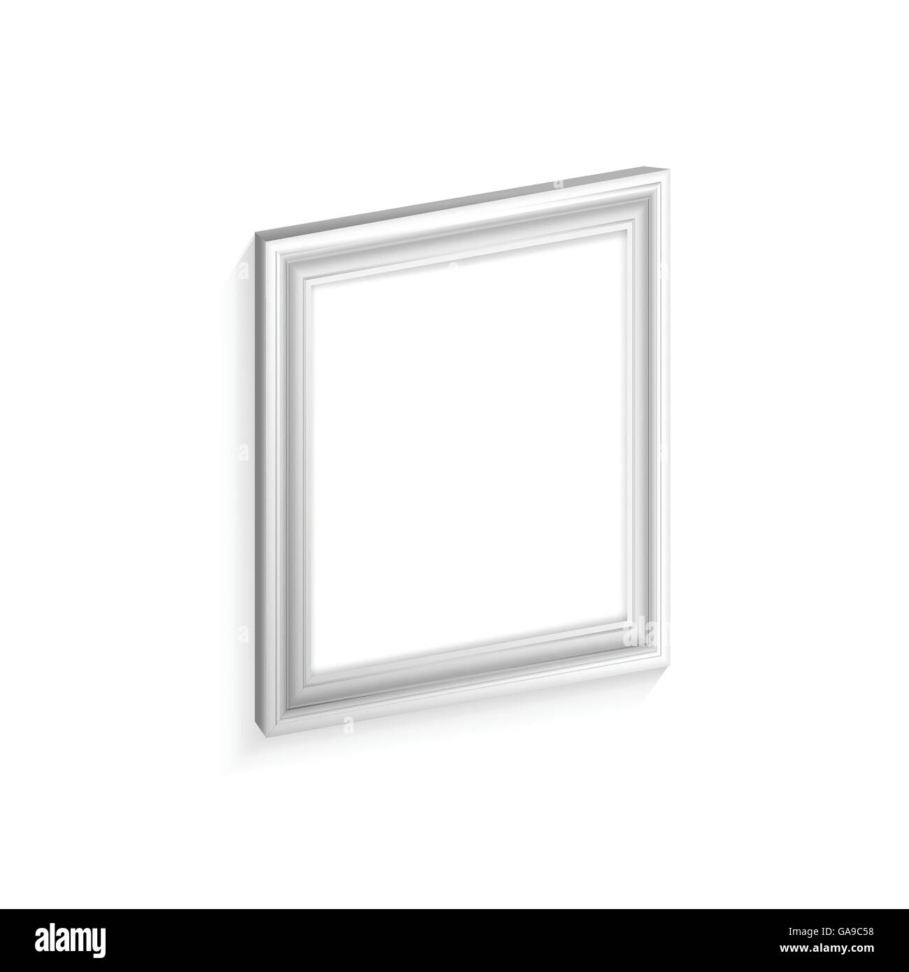 white frame for paintings isolated on white background Stock Vector