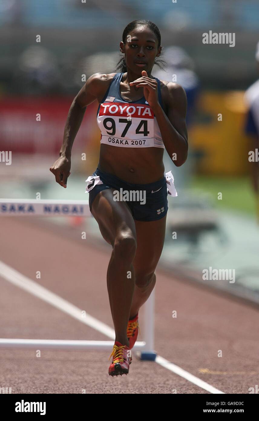 Athletics - IAAF World Athletics Championships - Osaka 2007 - Nagai Stadium. USA's Sheena Johnson in the 400 Metres Hurdles Stock Photo