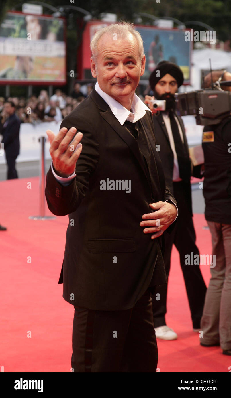 AP OUT: Bill Murray arrives for the premiere for the film 'The Darjeeling Limited', at the Venice Film Festival in Italy. Stock Photo