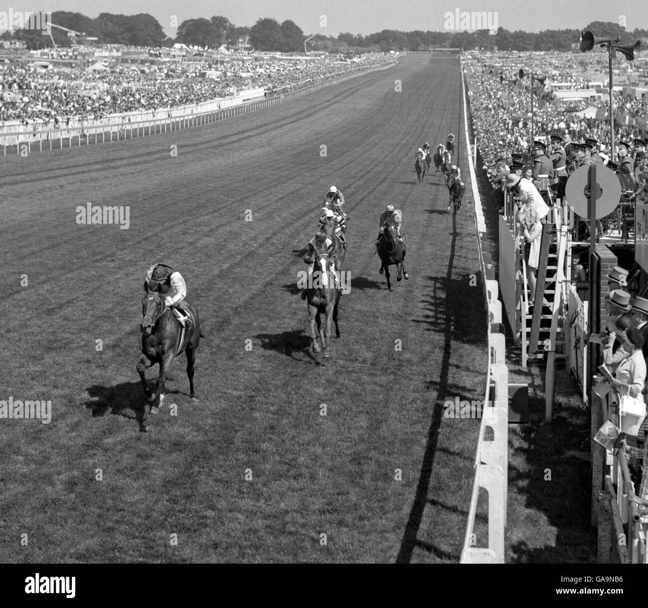 Horse race finishing post Black and White Stock Photos & Images Alamy