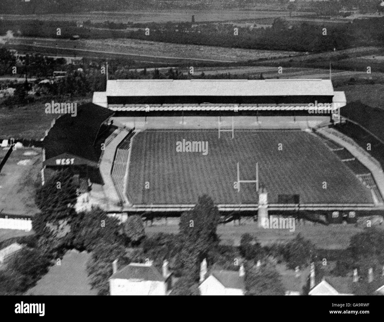 Twickenham stadium aerial view Black and White Stock Photos & Images
