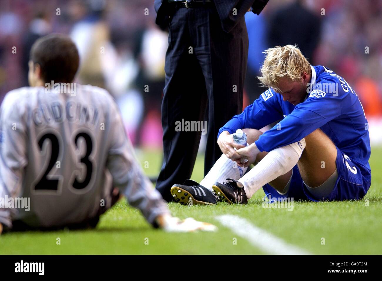 Chelsea's Eidur Gudjohnsen can't hide the disappointment at his sides defeat Stock Photo
