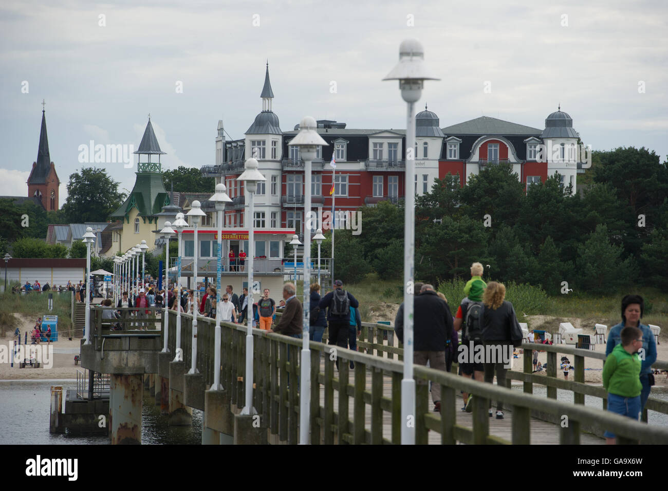 View of the pier in Zinnowitz on Usedom island, Germany, 2