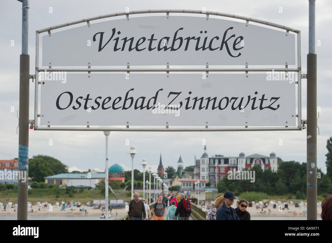 View of the pier in Zinnowitz on Usedom island, Germany, 2