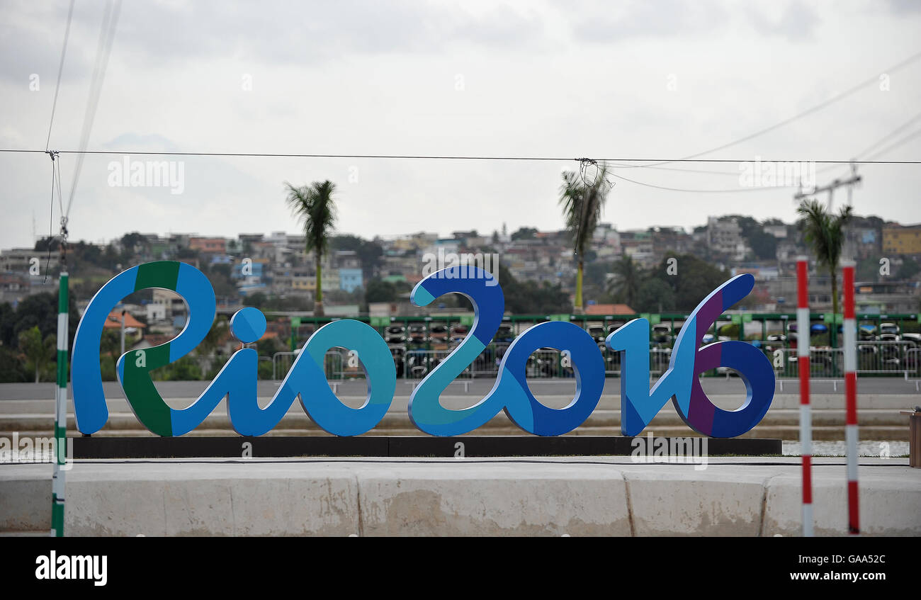 Rio de Janeiro, Brazil. 4th August, 2016.The Rio 2016 sign. Canoe ...
