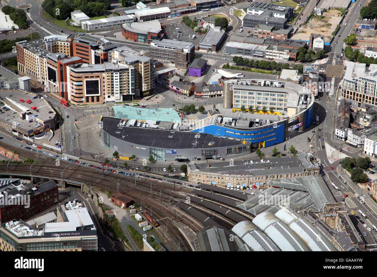 aerial view of the Centre for Life museum of Science in Newcastle, UK Stock Photo