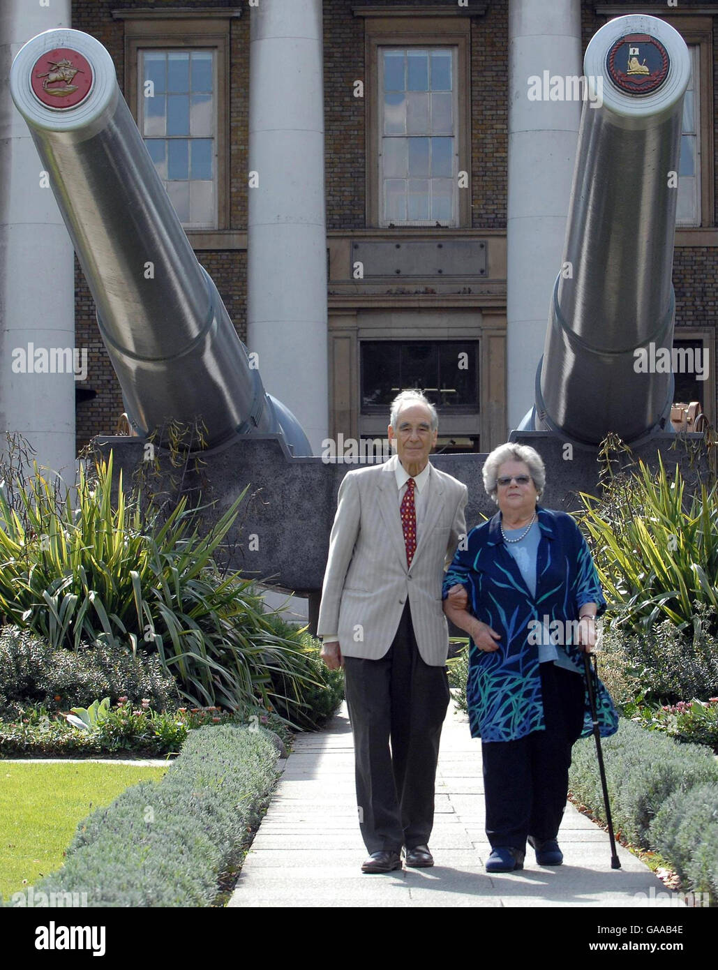 Fritz and Susan Lustig at the Imperial War Museum in London, which today hosted a reunion for German and Austrian refugees of Nazism, who all served in the British Forces during the Second World War. Stock Photo