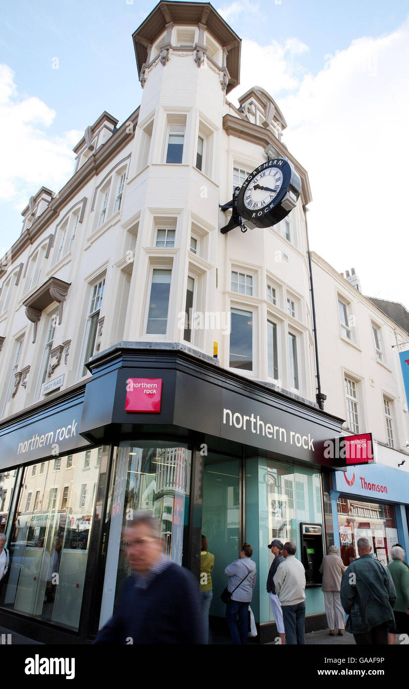 Northern rock building society branch hires stock photography and