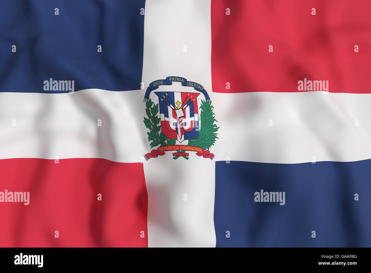 3d rendering of Dominican Republic flag waving Stock Photo Alamy