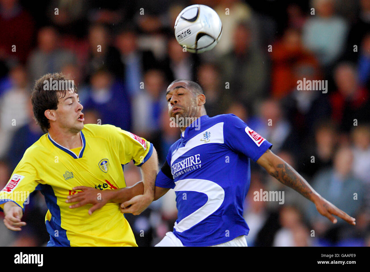Soccer - Carling Cup - First Round - Macclesfield Town v Leeds United - Moss Rose Stock Photo