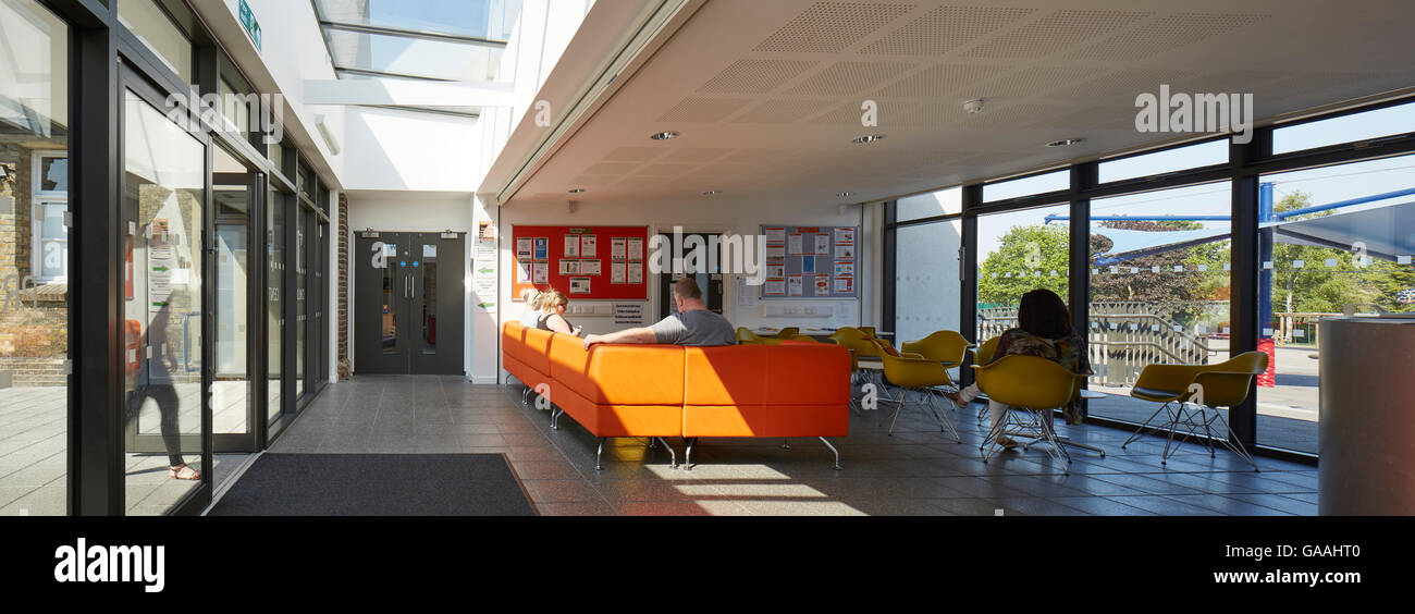 Glazed reception and waiting area with skylight. Rainham Village ...