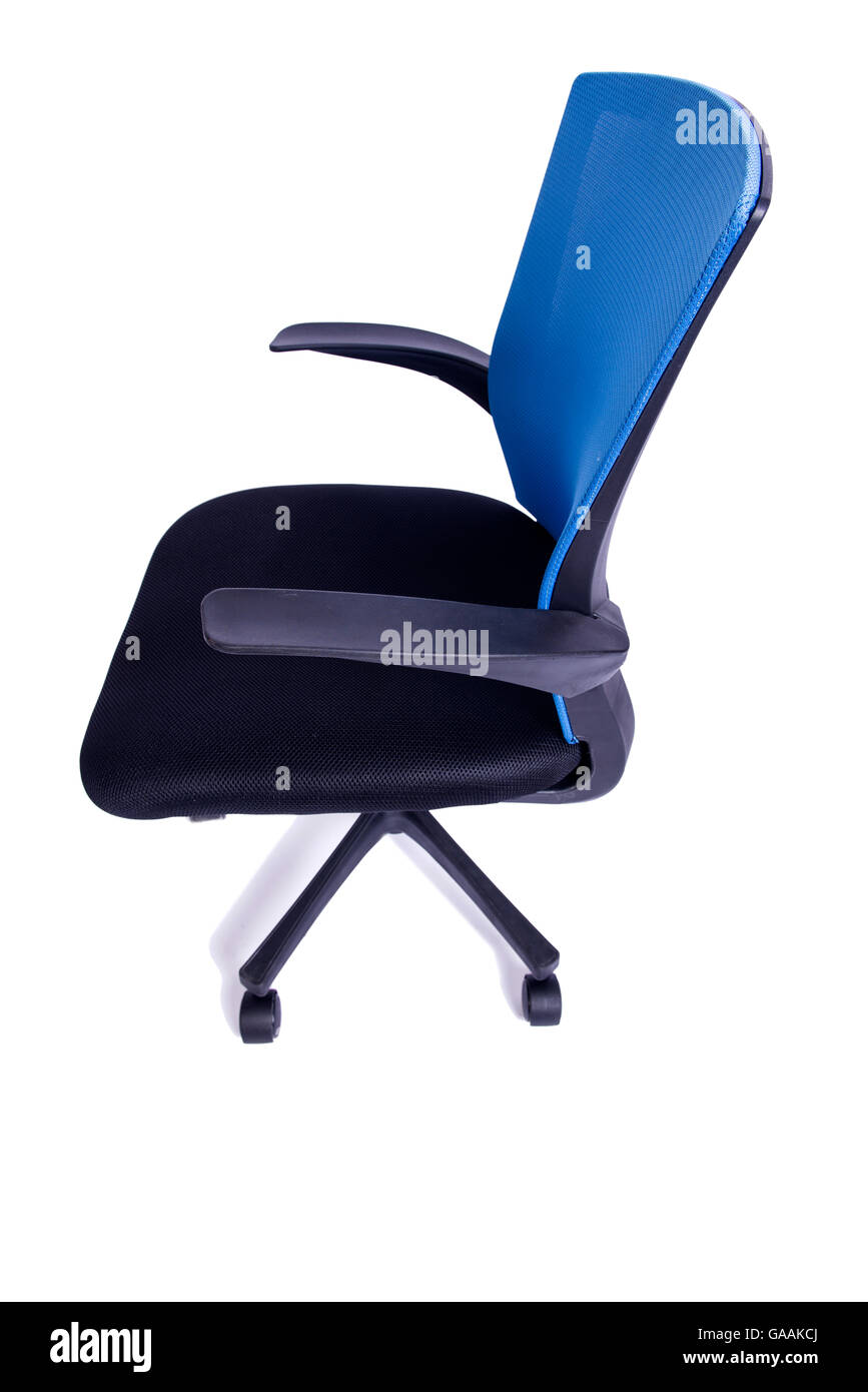 Blue office chair isolated on the white background Stock Photo Alamy