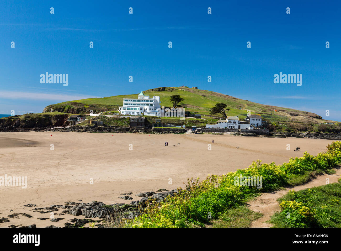 The Art deco Styled Hotel On Burgh Island Viewed From The SW Coast 