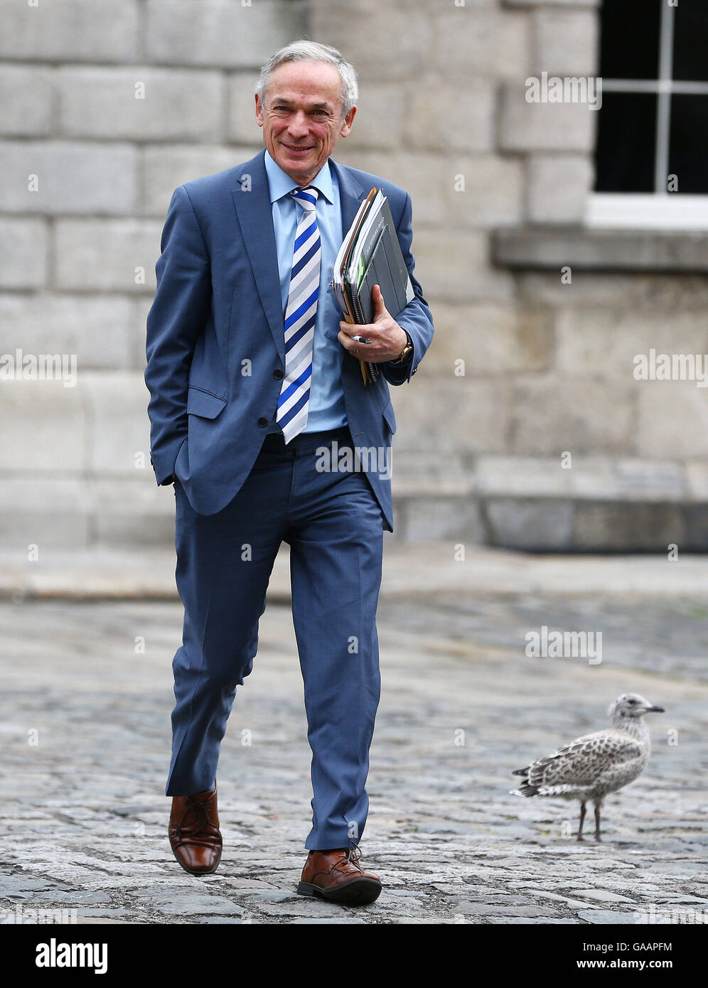 Minister for Education Richard Bruton arrives for the North South Ministerial Meeting at Dublin Castle in Dublin, Ireland. Stock Photo