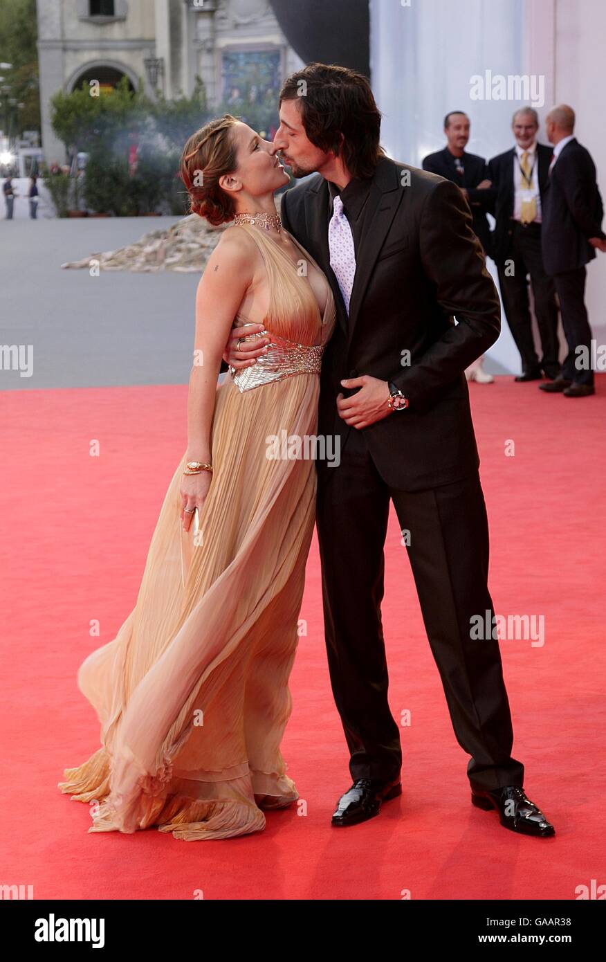 Adrien Brody and his girlfriend Elsa Pataky arrive for the premiere of the film 