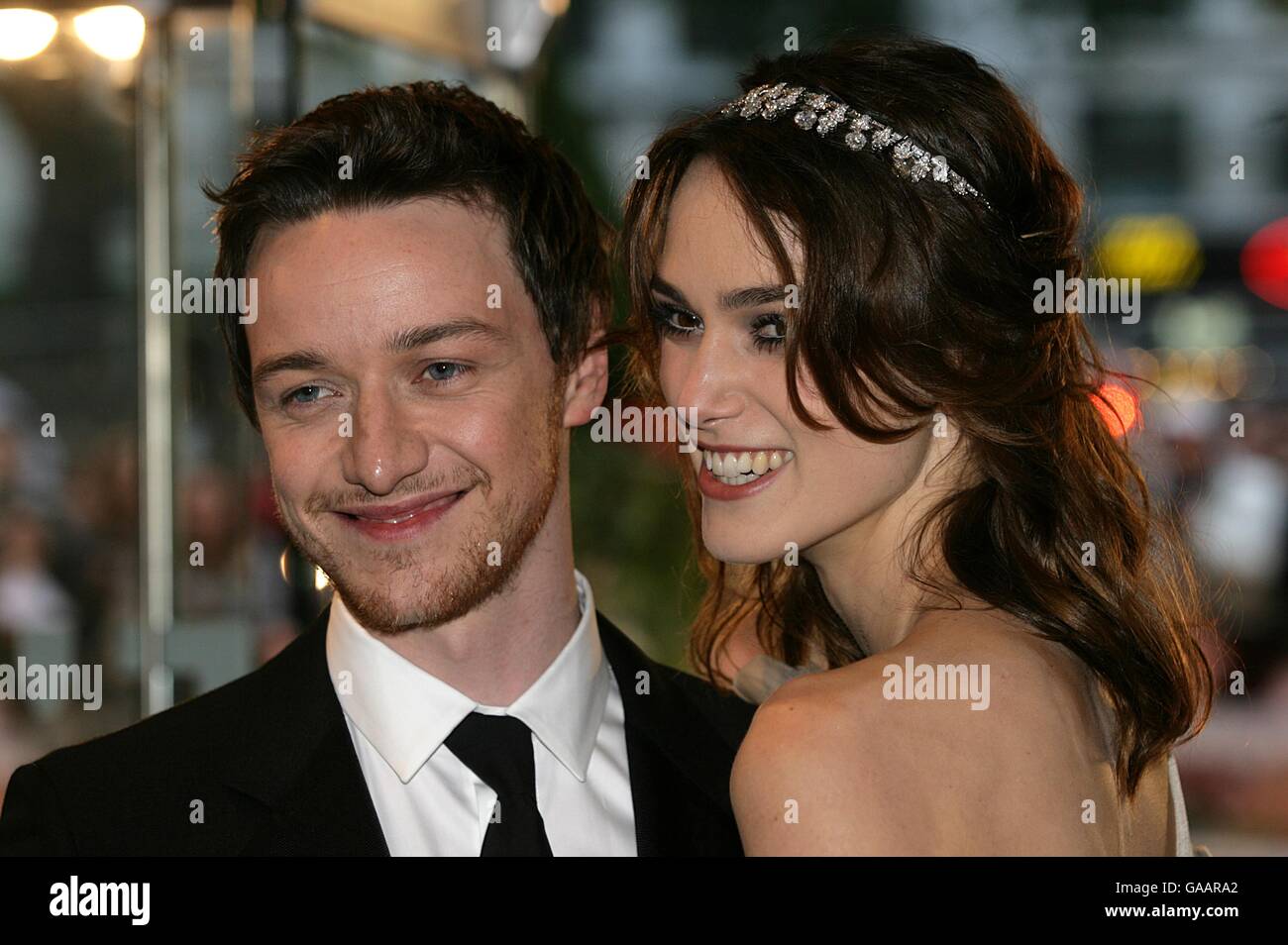 Keira Knightley and James McAvoy arrive for the Premiere of Atonement