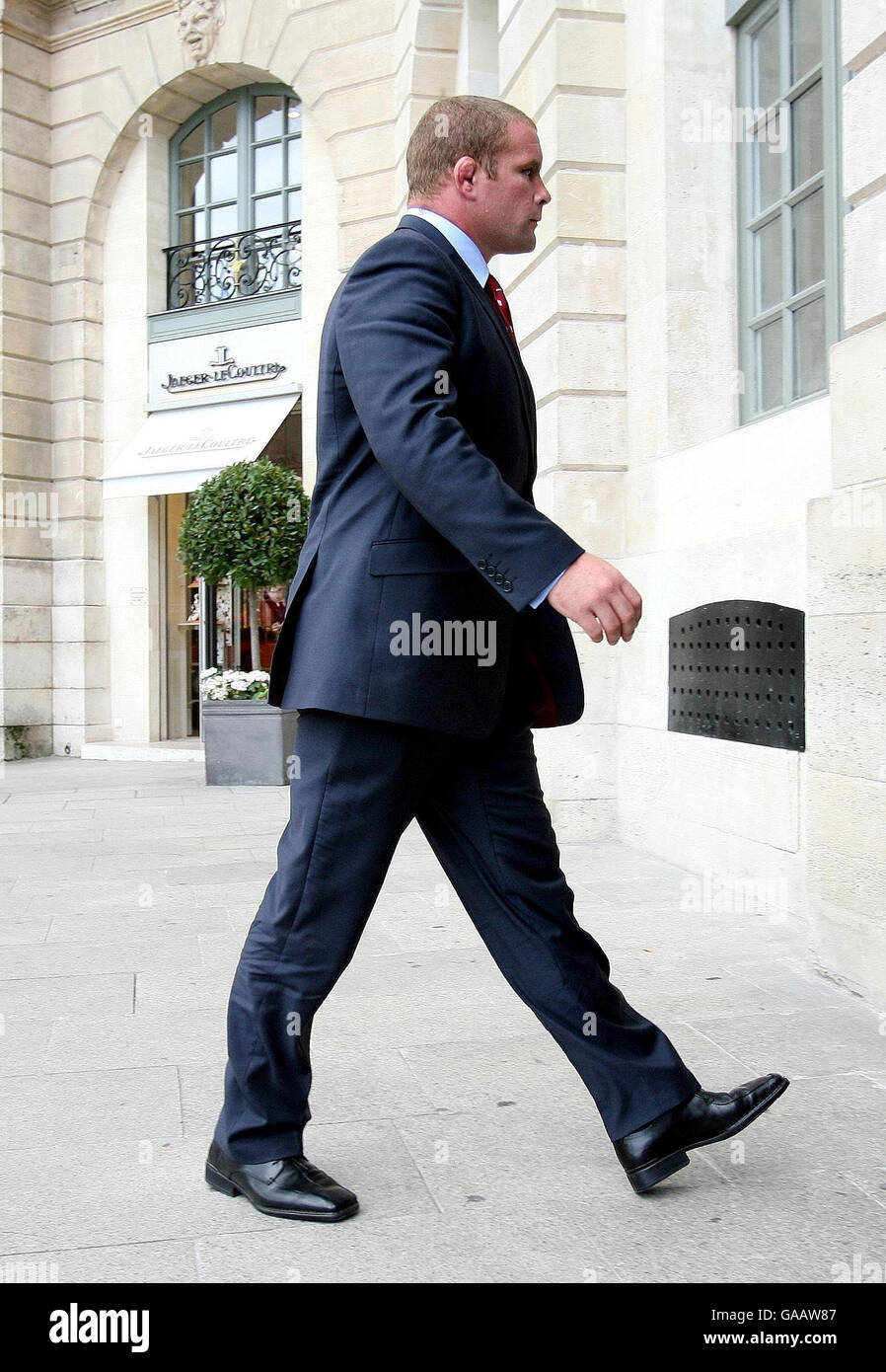 England's Phil Vickery arrives for his citing hearing in Place Vendome Paris, France. Stock Photo
