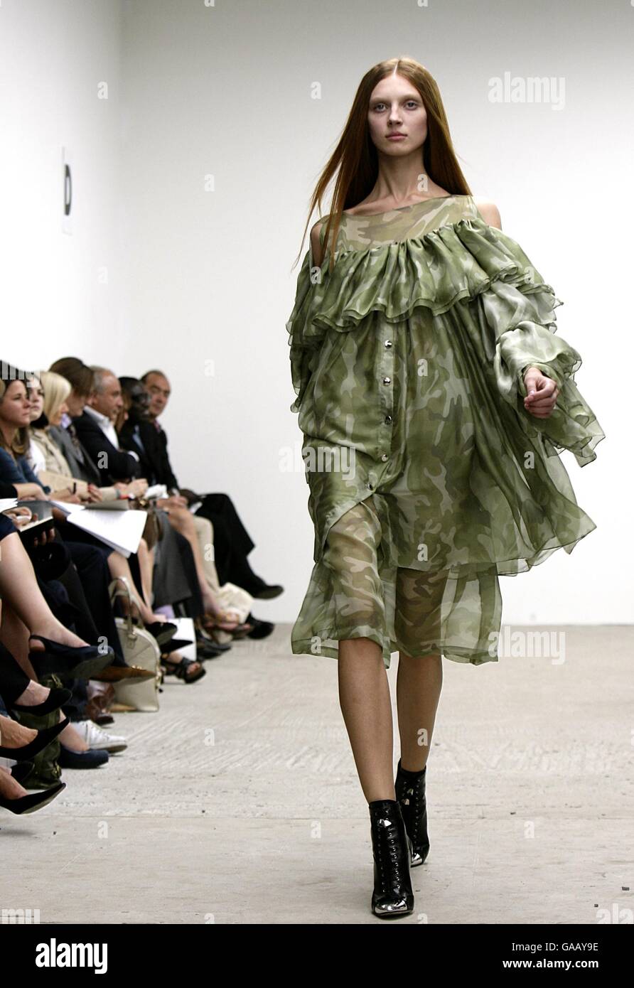 A model wears a creation by designer Christopher Kane at the Topshop New  Generation venue, Victoria House, Bloomsbury Square, WC1 Stock Photo - Alamy