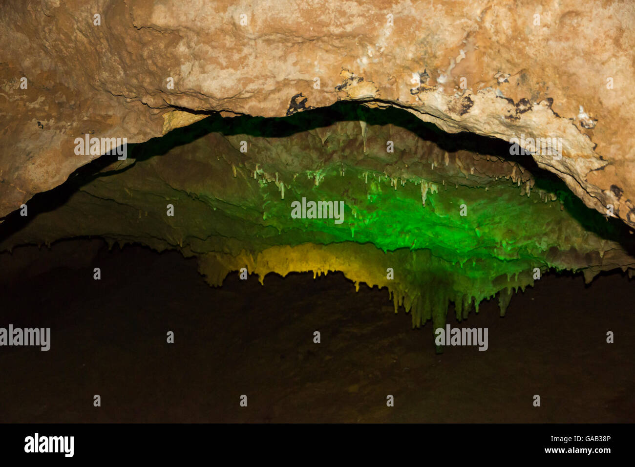 Prometheus Cave stalactites stalagmites inside Georgia Stock Photo